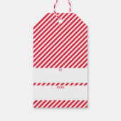 メリークリスマスツリー タイポグラフィ フェスティブ レッド ギフトタグ (裏面)