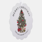 メリークリスマスツリー&ファミリーフォトオーナメントカード オーナメントカード (右)