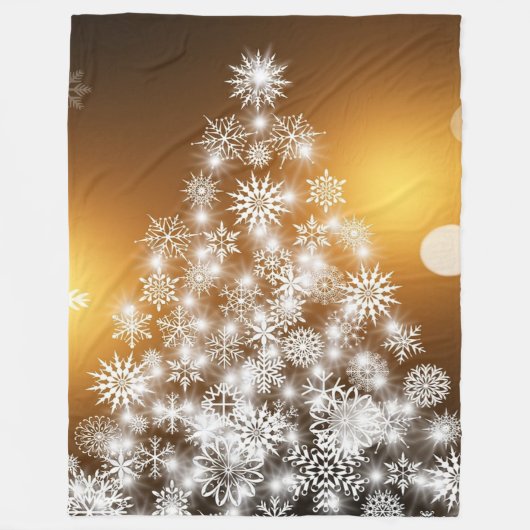 メリークリスマスツリー フリースブランケット (正面)