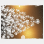 メリークリスマスツリー フリースブランケット (正面(横))