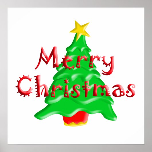 メリークリスマスツリー ポスター (正面)