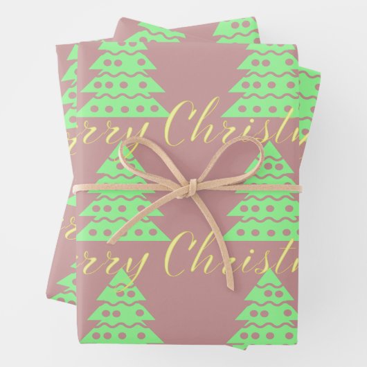 メリークリスマスツリー ラッピングペーパーシート (インサイチュ)