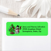 メリークリスマスツリー&雪だるま住所 シール (インサイチュ)