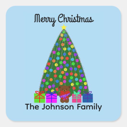 メリークリスマスツリー#2シール スクエアシール (正面)