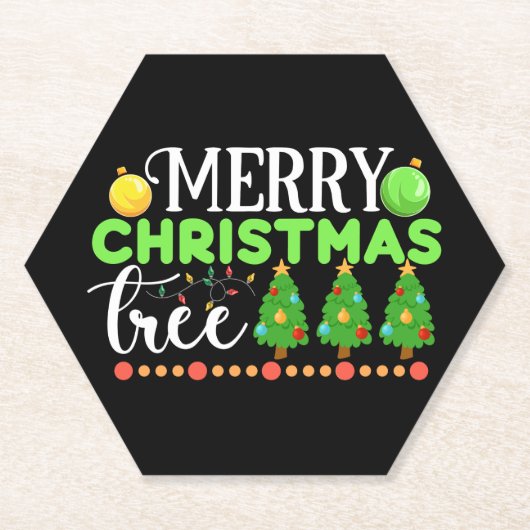メリークリスマスツリー–34564 ペーパーコースター (正面)