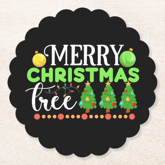 メリークリスマスツリー–34564 ペーパーコースター (正面)