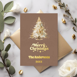 メリークリスマスツリーmocha写真年レビュー 箔シーズンカード