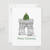 メリークリスマスツリーNYCワシントンスクエアアーチ シーズンポストカード (正面/裏面)