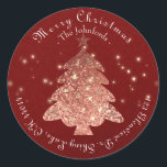 メリークリスマスツリーRSVPバラ金ゴールドクラフトバーガンディ ラウンドシール<br><div class="desc">クリスマスブランディングデコール繊細なスクリプトは、このデザインを特徴とする。 florenceK</div>