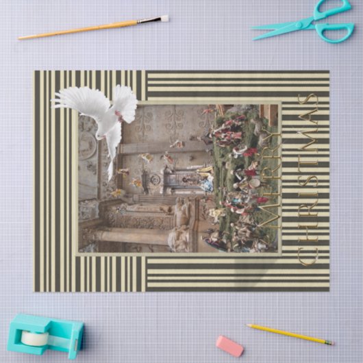 メリークリスマスティッシュペーパーイエス出生 薄葉紙 (クラフト)