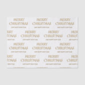 メリークリスマスティッシュペーパーイン金ゴールド&ホワイト 薄葉紙 (正面)
