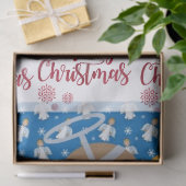 メリークリスマスティッシュペーパーエンジェルブルー 薄葉紙 (ギフト)