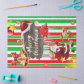 メリークリスマスティッシュペーパーサンタ小妖精や小人 薄葉紙 (クラフト)