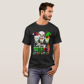 メリークリスマスティーススリーサンタトナカイ小妖精や小人ティー Tシャツ (正面フル)