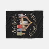 メリークリスマスティーユニクリスファミリーグループチー フリースブランケット (正面(横))