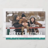 メリークリスマスティール（緑がかった色）グリーンスノーフレーク写真 シーズンカード (正面)