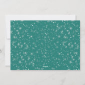 メリークリスマスティール（緑がかった色）グリーンスノーフレーク写真 シーズンカード (裏面)