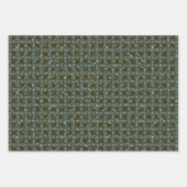 メリークリスマスティール（緑がかった色）グリーンヴィンテージ ラッピングペーパーシート (正面2)