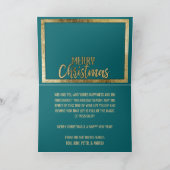 メリークリスマスティール（緑がかった色）グリーン金ゴールド写真 シーズンカード (内部)