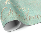 メリークリスマスティール（緑がかった色）金ゴールドセピアブルラップコテージ ラッピングペーパー (ロールコーナー)