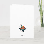 メリークリスマステキサス州州レトロ パーソナライズされた カード (裏面)