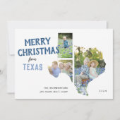 メリークリスマステキサス州3枚フォトカード シーズンカード (正面)