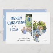 メリークリスマステキサス州3枚フォトカード シーズンカード (正面/裏面)