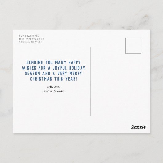 メリークリスマステキサス州3枚写真はがき ポストカード (裏面)