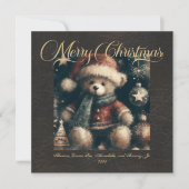メリークリスマステディベアフェイクレザー シーズンカード (正面)