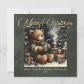 メリークリスマステディベアーズフェイクレザー シーズンカード (正面)