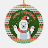 メリークリスマステディベア セラミックオーナメント (正面)