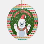 メリークリスマステディベア セラミックオーナメント (左)