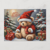 メリークリスマステディベア,プレゼント,装飾 シーズンポストカード (正面)