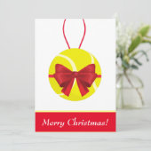 メリークリスマステニスボールギフト&レッドボウホリデー シーズンカード (スタンド正面)