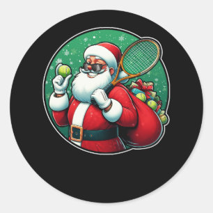 メリークリスマステニス選手ラケットラケットラバーサンタC ラウンドシール