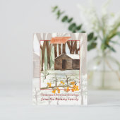 メリークリスマステネシーのキャビンスモークマウンテンズ シーズンポストカード (スタンド正面)