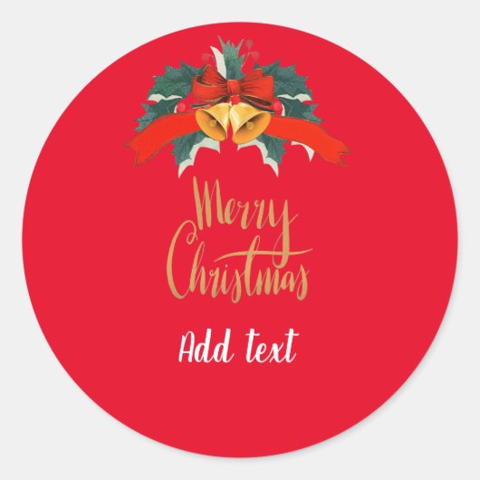 メリークリスマステンプレート ラウンドシール (正面)