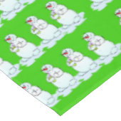 メリークリスマステーブルクロス、のどが渇いた雪だるまグリーン テーブルクロス (アングル)