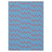 メリークリスマステーブルクロス，ポインセチア・ブルーフローラ テーブルクロス (正面)