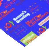 メリークリスマステーブルクロス、季節のごあいさつブルー テーブルクロス (アングル)