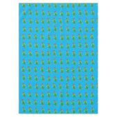 メリークリスマステーブルクロス、小妖精や小人ブルーテーブルクロス テーブルクロス (正面)