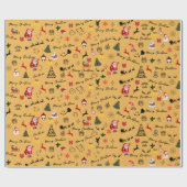 メリークリスマステーマラッピング紙 ラッピングペーパー (フラット)