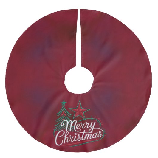 メリークリスマステーマ ブラッシュドポリエステルツリースカート (正面)