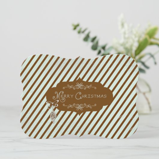 メリークリスマスディアゴナルストライプホリデー シーズンカード (スタンド正面)