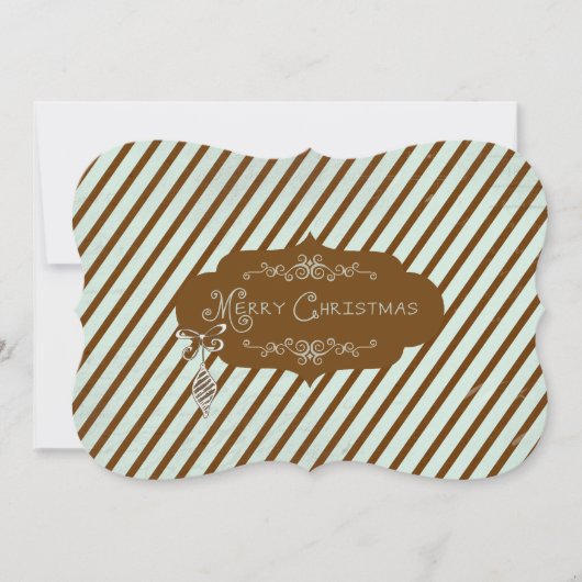 メリークリスマスディアゴナルストライプホリデー シーズンカード (正面)