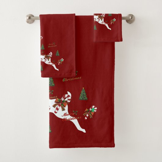 メリークリスマスディアスクックレッドホリデー バスタオルセット (インサイチュ)