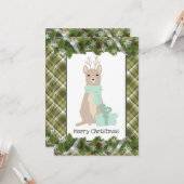 メリークリスマスディアフラットグリーティングカード カード (正面/裏面インサイチュ)