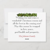 メリークリスマスディアーとオーナメントグリーティングカード シーズンカード (裏面)