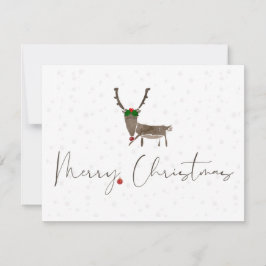 メリークリスマスディアーとオーナメントグリーティングカード シーズンカード