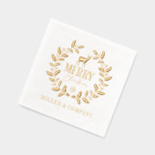 メリークリスマスディアー企業のリース 箔ナプキン (左)